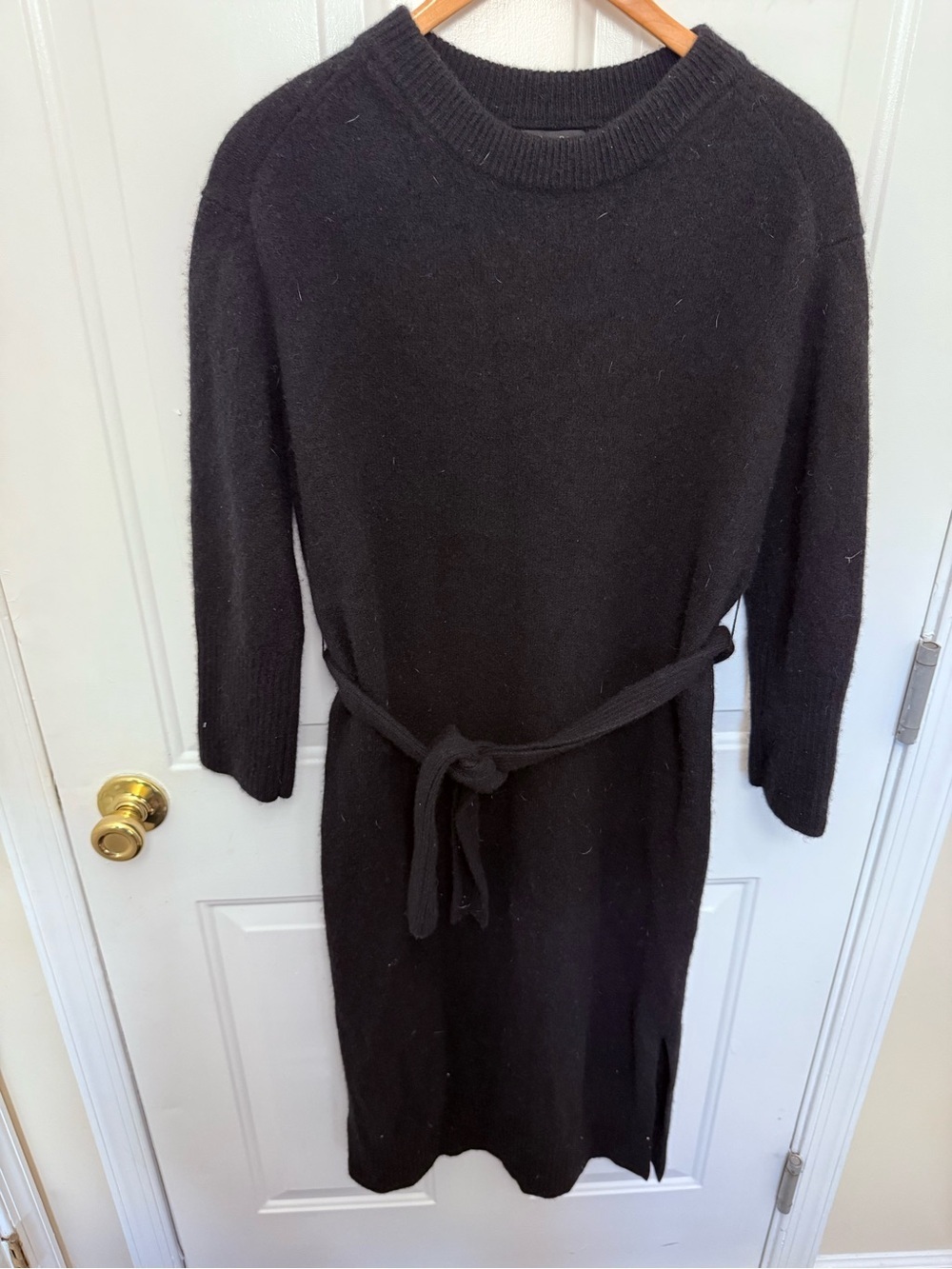 Massimo Dutti Wool Cashmere Black Sweater Dress Size Small